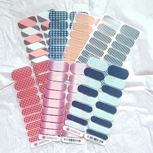 Large Jamberry Nail Lot- Venus, Stripes, Argyle, Exclusive, Just Peachy, Flash